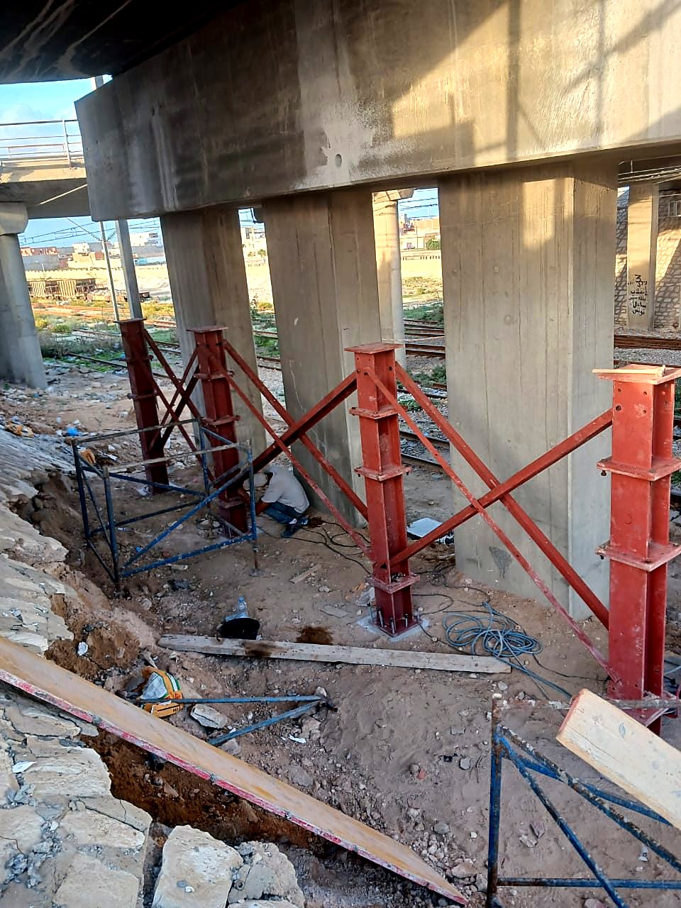 Palées provisoires sous le tablier, Sousse